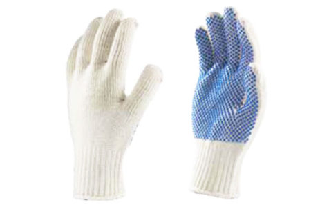 Nylon knitted seamless gloves with PVC dots