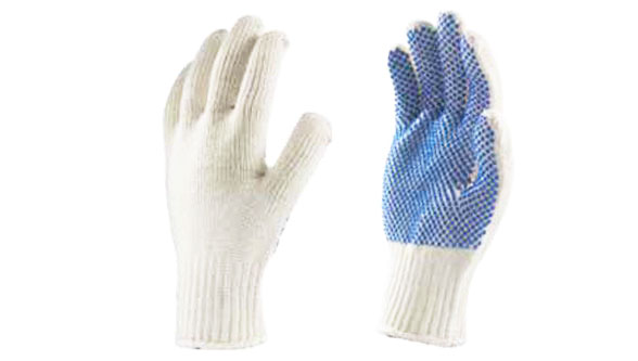 Nylon Knitted Seamless Gloves with PVC Dots