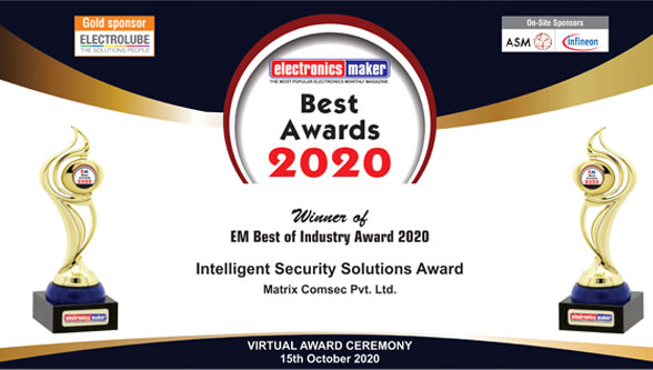 Matrix bags Electronics Maker Award for Best Intelligent Security Solutions Provider