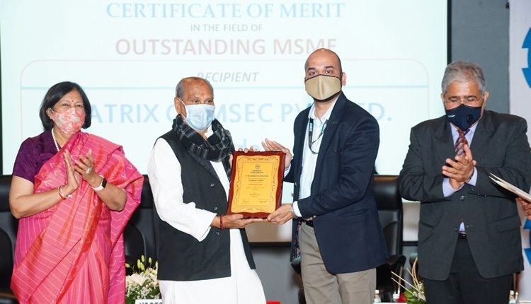 Matrix Comsec bags the outstanding MSME excellence award by Federation of Gujarat Industries (FGI)