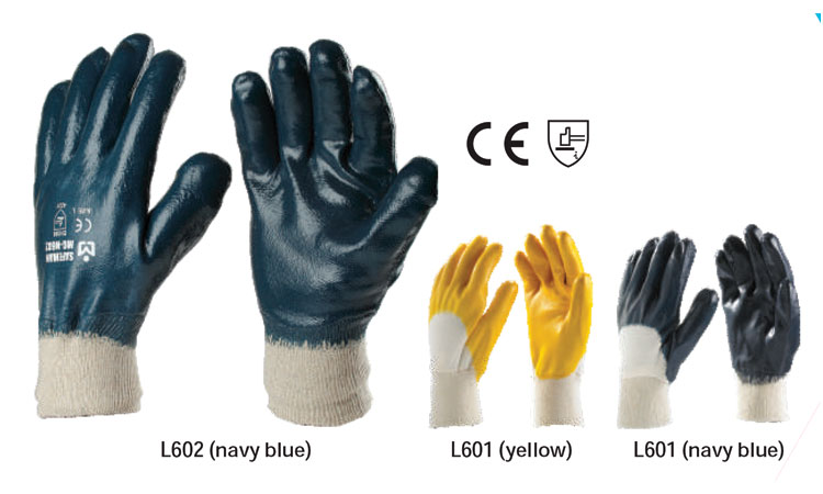 Nitrile Medium to Heavy Coated Gloves with Knit Wrist