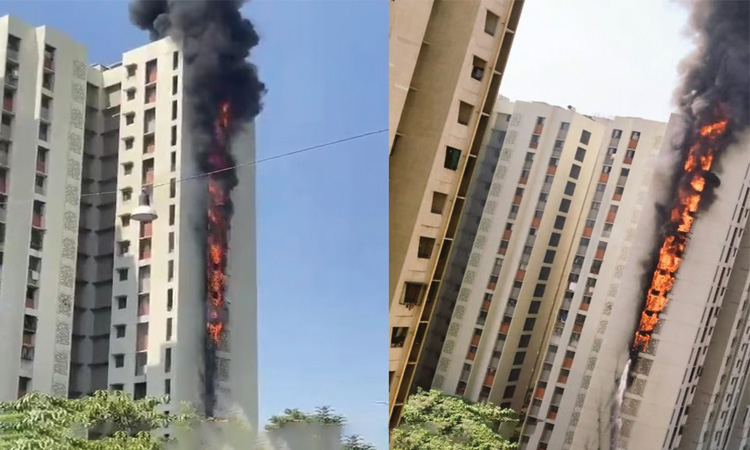 Massive Fire Breaks Out In A Building Near Thane’s Dombivali